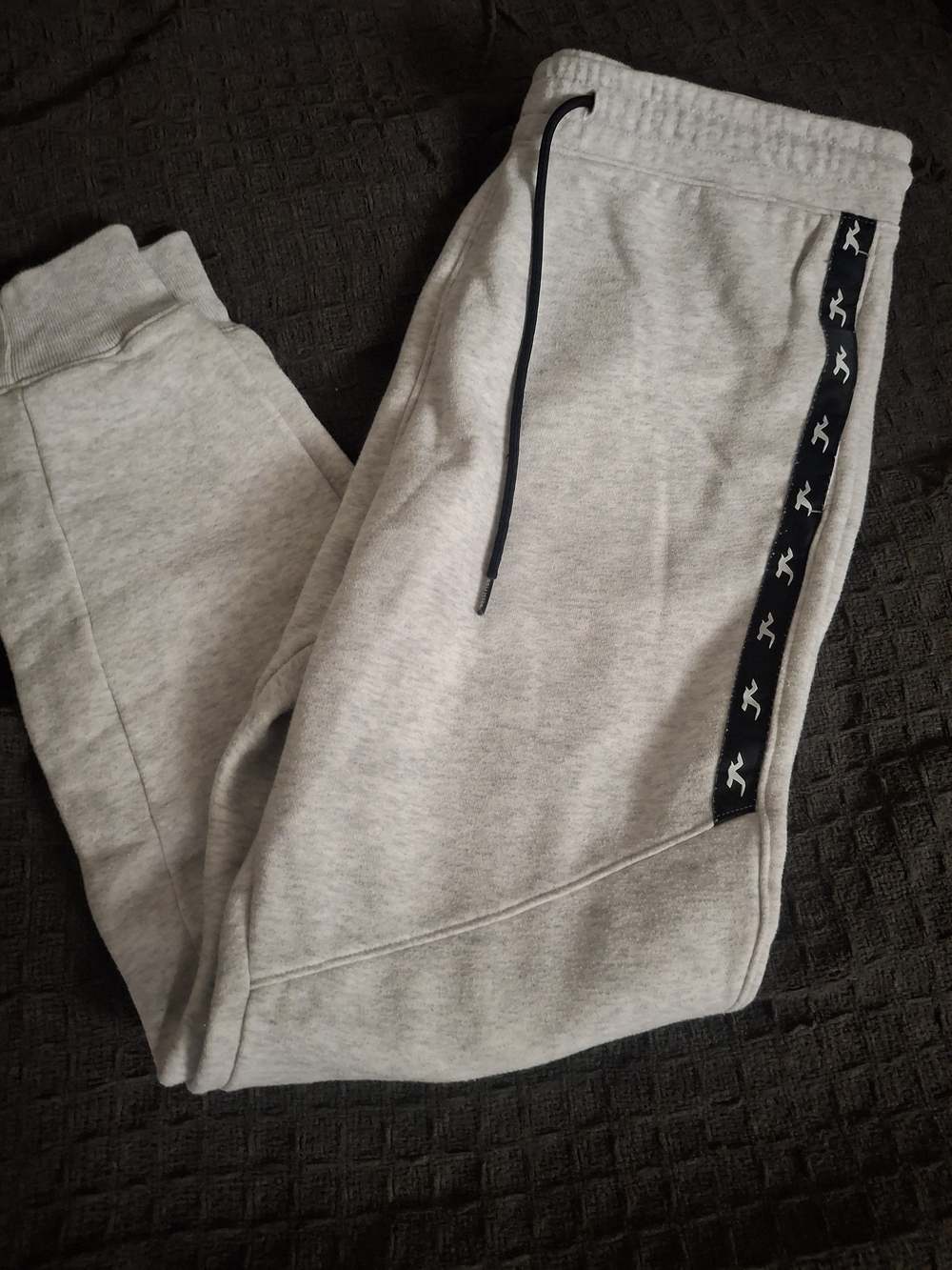 Hollister Light Gray Kids Jogger Sweatpants with Black Side Tape